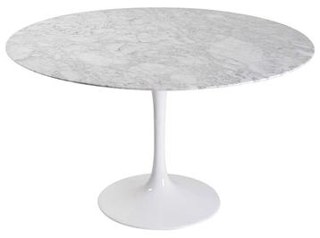 Eettafel Tulip Table 120cm Bovenblad Marmer wit Onderstel, Verzenden