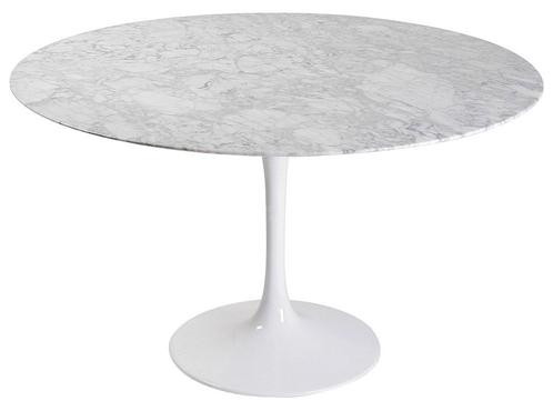 Eettafel Tulip Table 120cm Bovenblad Marmer wit Onderstel, Huis en Inrichting, Tafels | Eettafels, Nieuw, Verzenden