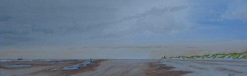 Franklin Meijer (1945) - Texel - Strand vuurtoren de, Antiek en Kunst, Kunst | Schilderijen | Klassiek
