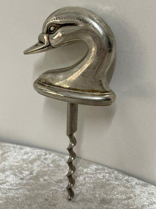 Flessenopener - Verzilverd - Kurkentrekker Zwaan, Antiek en Kunst, Curiosa en Brocante