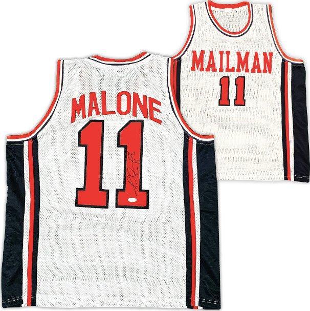 NBA - Karl Malone - Autograph - Witte aangepaste, Collections, Collections Autre