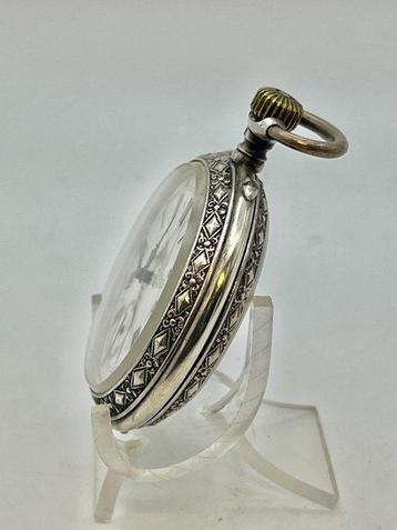 Ancre Ligne Droite . Argento . Quadrante floreale . 1900 -