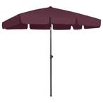 Strandparasol 200x125cm Bordeaux | Retour Deal | 40% Korting, Tuin en Terras, Parasols, Verzenden, Nieuw, 1 tot 2 meter, Strandparasol