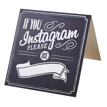 Bruiloft Tafeldecoratie Krijtbord Instagram, Verzenden