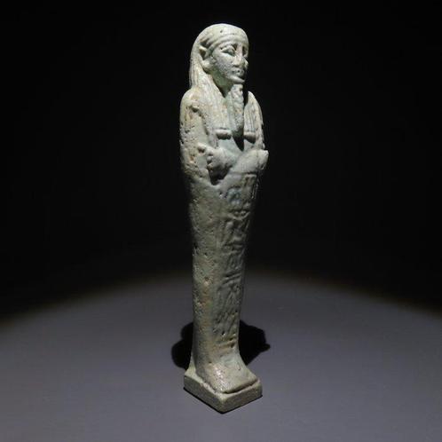 Oud-Egyptisch Faience Shabti. Late periode, 664 - 332 v.Chr., Verzamelen, Mineralen en Fossielen