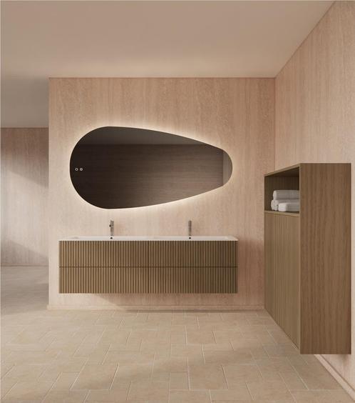 Spiegel Gliss Design Thalia Organisch 160 x 82 cm Incl., Doe-het-zelf en Bouw, Sanitair, Bad, Nieuw, Ophalen of Verzenden