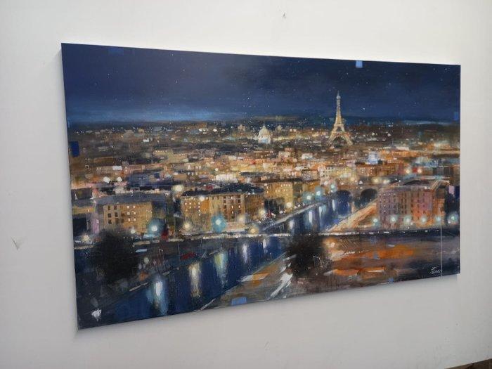 Paolo Fedeli - Parigi di notte, Antiek en Kunst, Kunst | Schilderijen | Modern