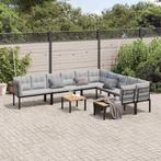 vidaXL 7-delige Loungeset met kussens gepoedercoat staal, Tuin en Terras, Tuinsets en Loungesets, Verzenden, Nieuw, Loungeset
