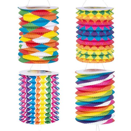 Regenboog Lampionnen 13cm 12st, Hobby en Vrije tijd, Feestartikelen, Nieuw, Verzenden