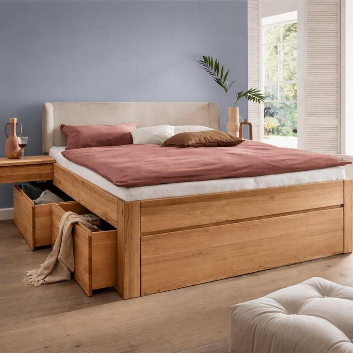 Forestales Valmont Massief Houten Ledikant met Lades - 180 x, Huis en Inrichting, Slaapkamer | Bedden