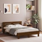 vidaXL Bedframe met hoofdeinde bewerkt hout bruineikenkleur, Huis en Inrichting, Slaapkamer | Bedden, Verzenden, Nieuw