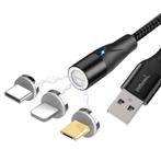 DrPhone 3-in-1 Lightning/Micro USB/Type-C 360 Magnetische 3A, Verzenden