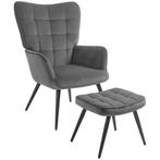 TRUUSK Oorfauteuil met Voetenbank - Loungestoel Relaxstoel -, Huis en Inrichting, Fauteuils, Verzenden, Nieuw
