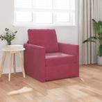 vidaXL Vloersofa Bed 2-in-1 Wijnrood 74x77x81 cm Velvet, Huis en Inrichting, Zetels | Zetels, Verzenden, Nieuw