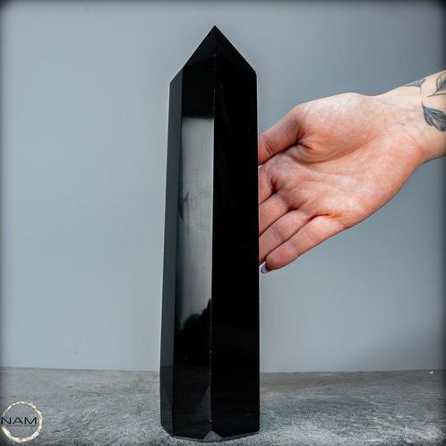 Natuurlijke zwarte obsidiaan Obelisk, Mexico- 978.44 g, Verzamelen, Mineralen en Fossielen