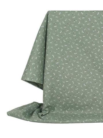 Premium Panama - Libellule sur fond Vert Mousse - Textile -