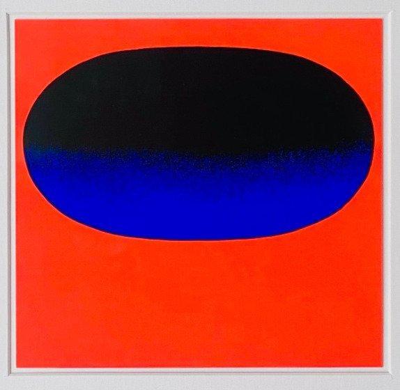 Rupprecht Geiger - Blauschwarz auf rot, 1973, Antiek en Kunst, Antiek | Overige Antiek