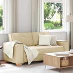 vidaXL 2-zitsbank Crème 140 cm Stof, Huis en Inrichting, Zetels | Zetels, Verzenden, Nieuw