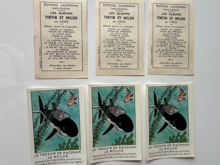 Tintin - 6 Set van 6 reclamechromos van Hergé uit 1948,, Boeken, Stripverhalen