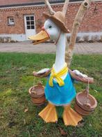 Beeld, funny duck with 2 water buckets - 58 cm - polyresin