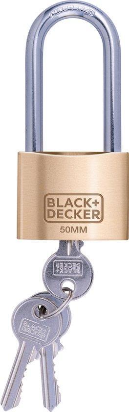 2dekans | BLACK+DECKER Hangslot - 50mm - Lange Beugel -, Fietsen en Brommers, Fietsaccessoires | Overige Fietsaccessoires, Ophalen of Verzenden