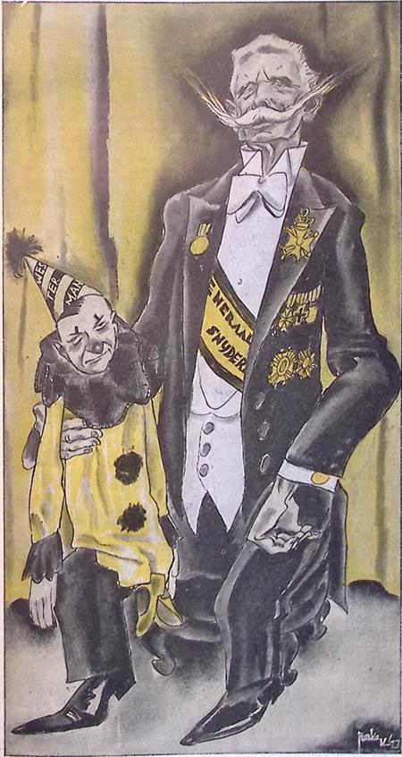 Generaal Snijders met zijn pop Westerman op spotprent, Antiek en Kunst, Kunst | Litho's en Zeefdrukken, Verzenden