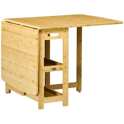 TRUUSK Bamboe Eettafel met Opbergvakken - Verstelbare Voeten, Huis en Inrichting, Tafels | Eettafels, Verzenden