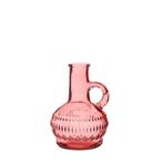 Gekleurd glazen flesje, vaasje, lille soft pink / stuk clear, Hobby en Vrije tijd, Nieuw