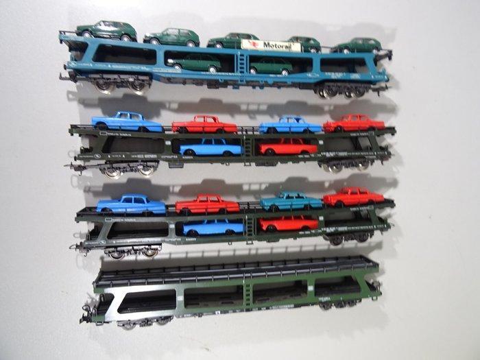 Lima, Märklin H0 - Modeltrein (4) - 3 autotransportwagens, Hobby en Vrije tijd, Modeltreinen | H0