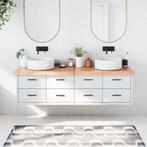 vidaXL Wastafelblad 180x60x(2-6) cm behandeld massief hout, Huis en Inrichting, Keuken | Keukenelementen, Verzenden, Nieuw
