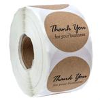 500 stickers labels rol thank you for your business kraft