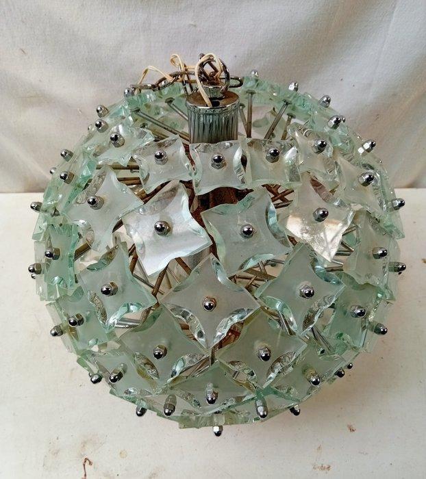 Plafondlamp - Glas, Metaal, Antiek en Kunst, Antiek | Verlichting