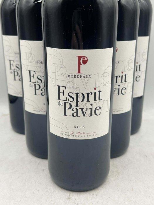 2018 Esprit de Pavie - Bordeaux - 6 Flessen (0.75 liter), Verzamelen, Wijnen