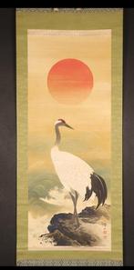 Kranen onder de rijzende zon - Hirai Chosu - Japan - Meiji, Antiek en Kunst