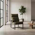 Leren fauteuil Square - Vintage Olive (olijf/groen), Huis en Inrichting, Fauteuils, Nieuw, Ophalen of Verzenden, 50 tot 75 cm