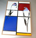Jos Verheugen - Free after Mondrian, with Swallows (A187,, Antiek en Kunst, Kunst | Schilderijen | Modern