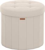 Songmics - ronde poef - diameter 46 cm - hocker - ottoman -, Huis en Inrichting, Zetels | Voetbanken en poefs, Verzenden, Nieuw