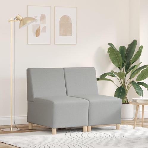 vidaXL Sofa Stoel Licht Grijs 55 cm Stof 2 pcs Wolken grijs, Huis en Inrichting, Zetels | Zetels, Nieuw, Verzenden