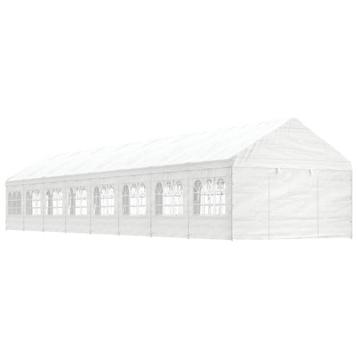vidaXL Prieel met dak 17,84x4,08x3,22 m polyetheen wit, Verzenden
