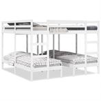 vidaXL Stapelbed 3-voudig grenenhout wit 200x200/80x200 cm, Huis en Inrichting, Slaapkamer | Bedden, Verzenden, Nieuw