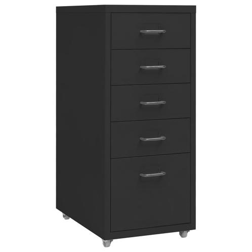 vidaXL Ladeblok verrijdbaar 28x41x69 cm metaal zwart, Huis en Inrichting, Kasten | Overige, Nieuw, Verzenden