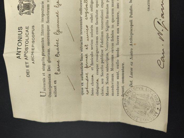 Reliekcertificaat - Ex Carne Beata Galgani - Papier -, Antiek en Kunst, Kunst | Niet-Westerse kunst