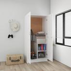 vidaXL Kledingkast 82,5x51,5x180 cm bewerkt hout wit, Huis en Inrichting, Kasten | Kleerkasten, Verzenden, Nieuw
