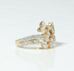 Cocktailring - 14 karaat Geel goud - 1.22ct. tw. Diamant