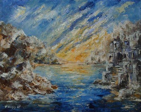 KarolArt - Seaside town, Antiek en Kunst, Kunst | Schilderijen | Modern