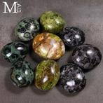 Gemengde palmstenen set – Groene Opal Serpentine, Kambaba