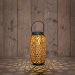 Solar lantern windlicht bamboe annas collection 18x18x32 cm, Nieuw