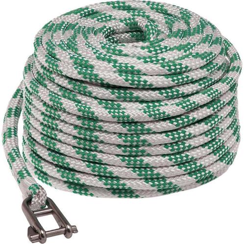 12mm x 40m Zeilval met Gesplitste Sluiting Wit-Groen, Watersport en Boten, Accessoires en Onderhoud, Nieuw, Ophalen of Verzenden