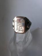 Zilver, 14 karaat goud - Ring - Art Deco Signet Monogram