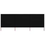 vidaXL Windscherm 3-panelen 400x80 cm stof zwart, Tuin en Terras, Nieuw, Verzenden